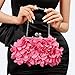 JAMBHALA Women Elegant Evening Purse, Small Floral Clutch Bag with Detachable Chain for Wedding, Party, Prom (HotPink)