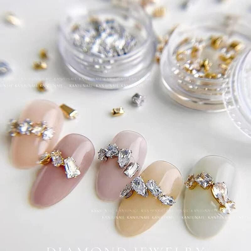 300Pcs 5 Sizes Sparkle Mini Flatback Diamonds for Nails Decoration Horse Eyes Water Drop Shaped Deisgner Charms