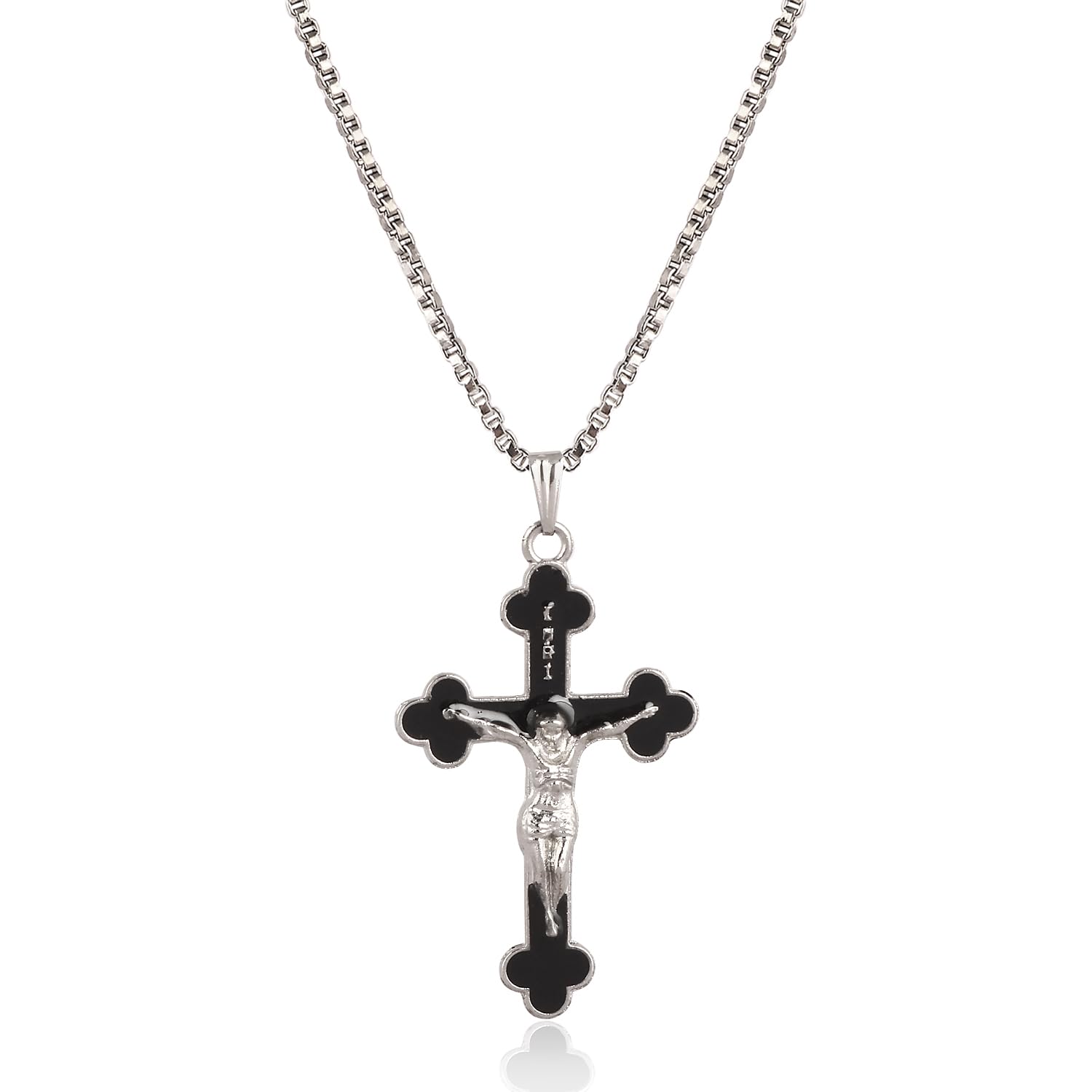 Jesus Cross Black Pendant for Men Women Boys and Girls-image-27