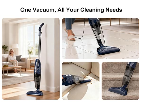 Image of Corded vacuum cleaners for home, 14KPa Powerful Suction with 600W Motor, Lightweight Stick Vacuum Cleaner, Converts to Handheld with Washable Filter, Vacuum for Pet Hair, Carpet, Hard Floors, offices