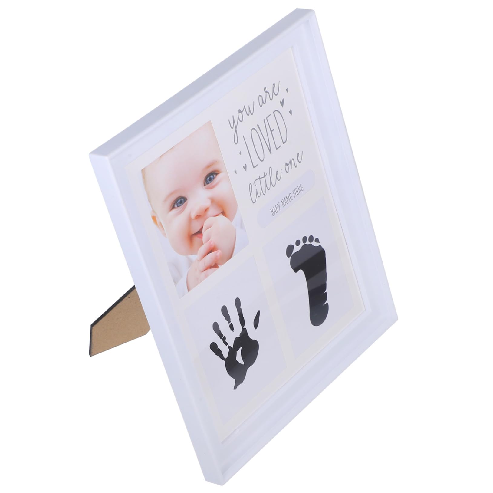 HANABASS 5 Stück Neugeborenen Fotorahmen Andenken Bilderrahmen Weiß Hand und Fußabdruckrahmen Fotohalter für Erste Jahr Erinnerungen Babyzimmer Dekoration