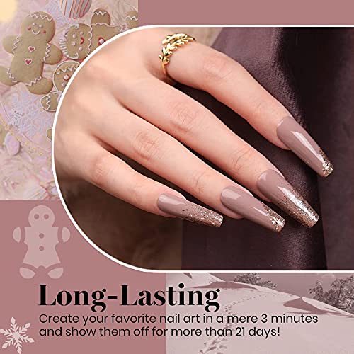 Image of Beetles Gel Polish Set, 6 Colors Nude Brown Shimmer Gel Polish