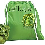 Lettuce Produce Bag - Reusable Grocery Bags with Double Drawstrings for Shopping & Storage Tote Saver for Celery Fruit Vegetable Washable Cloth Package for Farmers Market Groceries Food