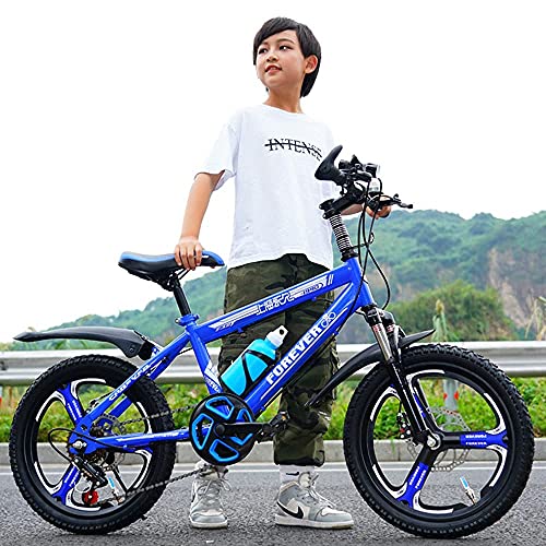 Gymqian Kinder Fahrrad Kinder Fahrrad 18/20 Zoll Jungen Und Mädchen Radfahren, Geeignet Für Kinder 7-14 Jahre Alt, Rot, Weiß, Blau, Rosa Fahrrad,Blau,18In – Bild 3