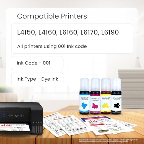 Image of Splashjet 001 Compatible Refill Ink for Epson L4150, L4160, L6160, L6170, L6190, L655 Printer Ink Bottle, 001 Ink Code (70g x 1 Color) Magenta - 501768