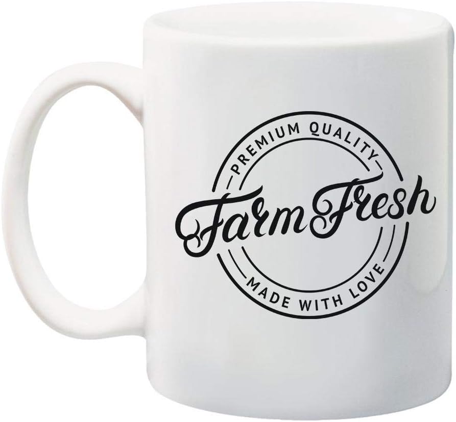 Ink TrendzFarm Fresh Made With Love Farmers Market 11 oz. Ceramic Coffee Mug Famr Decor, Farming Themed Coffee Mug