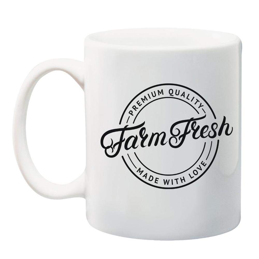 Ink TrendzFarm Fresh Made With Love Farmers Market 11 oz. Ceramic Coffee Mug Famr Decor, Farming Themed Coffee Mug
