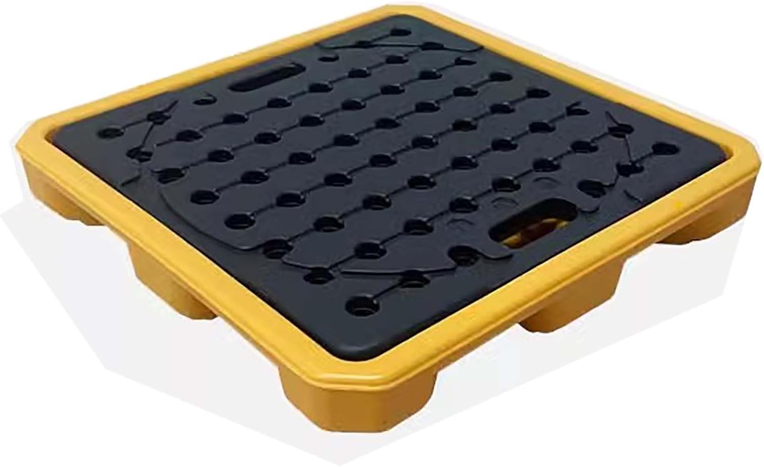 Spill Platform, Spill Containment Platform with Drain Outlet, Modular Polyethylene Leakproof Tray for Kitchen Factory Garage, Anti Spill Pallets for Stack Paint Bucket(68x68x10cm)