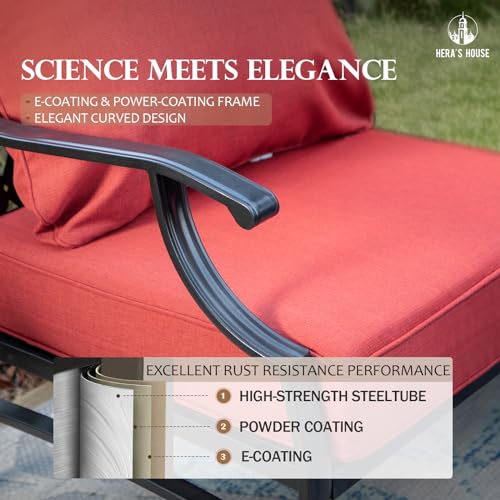 HERAS-HOUSE-5-Pieces-Fire-Pit-Patio-Furniture-Set-4-x-Thick-Cushioned-Swivel-Chairs-with-28-Fire-Pit-Table-50000-BTU-Outdoor-Conversation-Set-for-Garden-Backyard-Lawn-Red