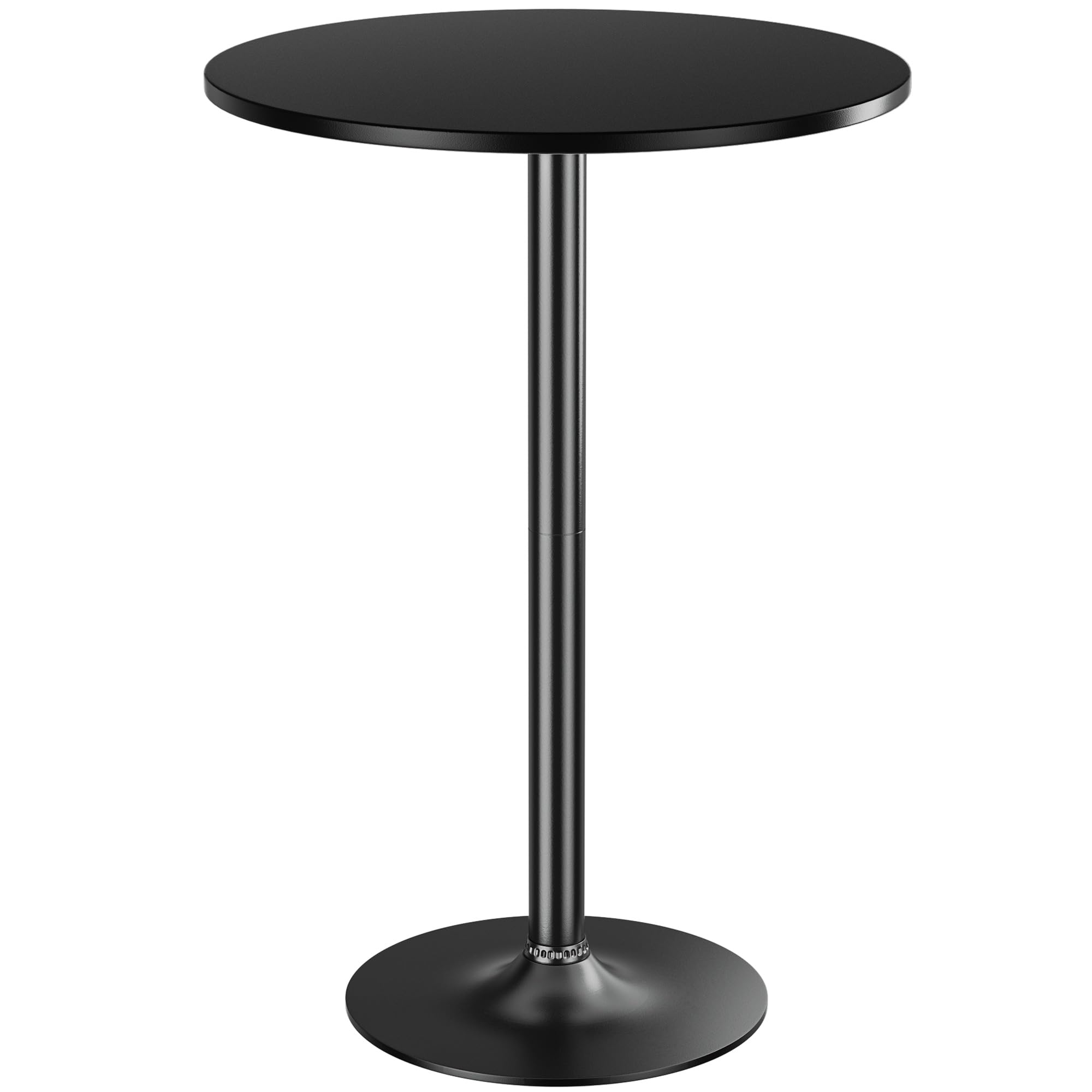 Shahoo Round Bar Table Set Of 2 - Black Metal Base With MDF Top, For Bistro, Cafe, Pub Or Home