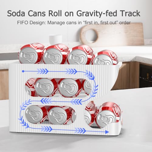 FIFO-Soda-Can-Organizer-for-Pantry-or-Fridge-Holds-24-Cans-2-Pack-Automatic-Rolling-Drink-Organizer-for-Fridge-Space-Saving-Pop-Can-DispenserHolderStorageContainer-for-Refrigerator