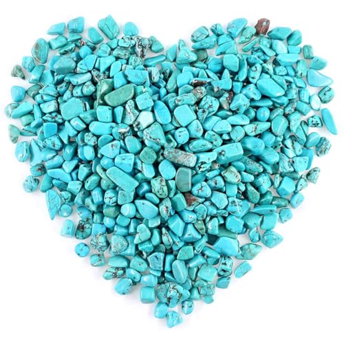 Image of WAYBER 1 Lb /460g Green Turquoise Decorative Stones Irregular Aquarium Pebbles Crystal Rocks Quartz Gravels for Fish Turtle Tank /Succulent Plants /Air Plants Decoration (Fill 1 Cup)