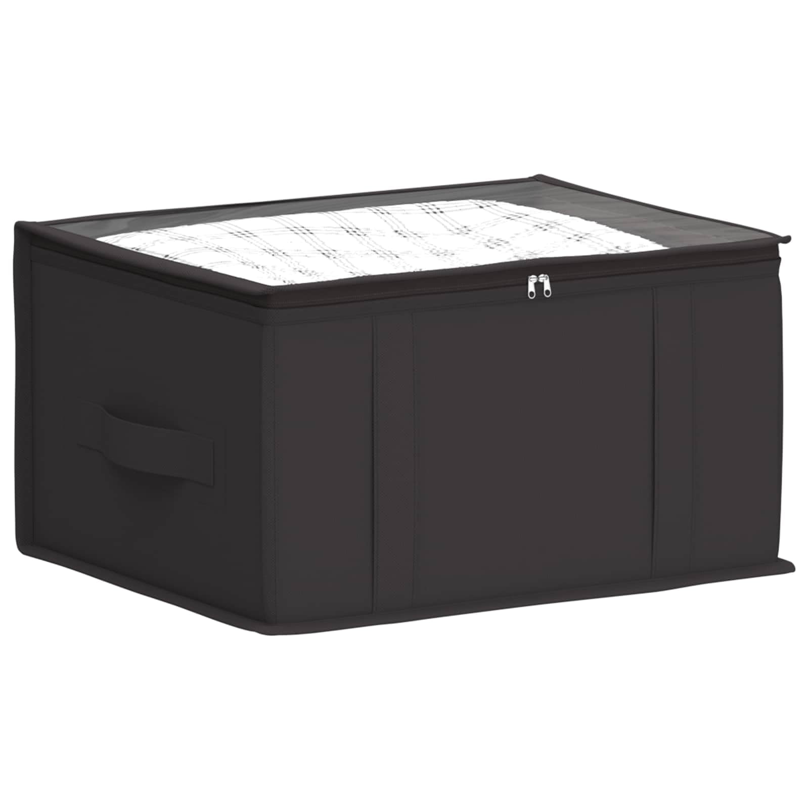 Aufbewahrungsbox mit transparentem PVC-Fenster 6 Stück Anthrazit, rechteckige Vliesstoff Box mit Griffen für unter Bett, faltbare Aufbewahrungsbox mit Doppelschiebern für Kleidung