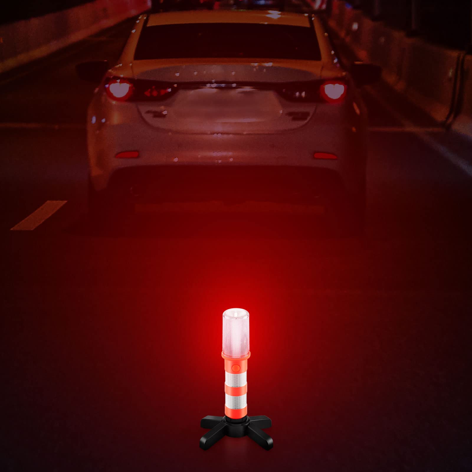 LED Route éclaire La Lumière, 2PCS Voiture Urgence Routière Clignotant Sécurité Kit, Lumière Stroboscopique Kit Balise D'avertissement pour Les Avertissements de La Circulation