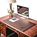 Dacasso 38” x 24” Luxury Chocolate Brown Leather Desk Pad w/Side Rails - Executive Desk Surface Protector - Leather Desk Blotter for Writing