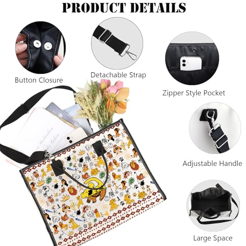 G2TUP Cartoon Lion Crossbody Bag Animated Lion Gifts Timon & Pumbaa Gift Magical Kingdom Shoulder Bag3