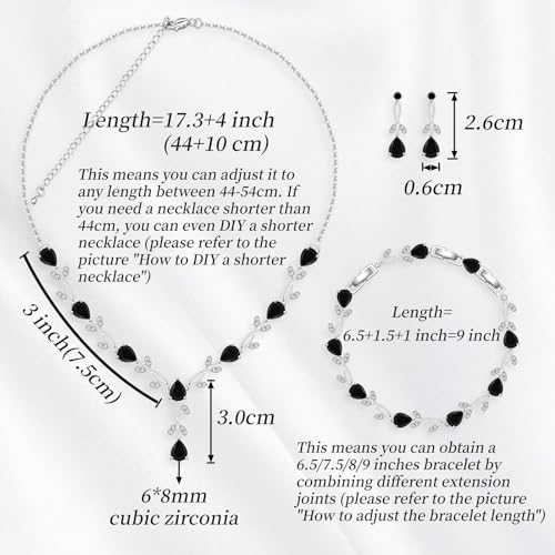 Image of GZWHD Wedding Jewelry Sets for Bride Bridesmaid Women Cubic Zirconia Necklace Earrings Bracelet Set Gift for Mother Friend Wife Daughter Sister Party Prom Jewelry