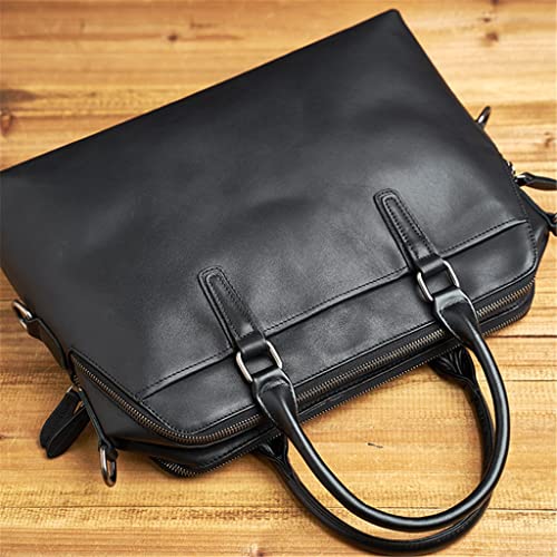 Genuine Leather Business Men Briefcase Casual Tote Bag Men's Shoulder Bag 15 Inch Laptop Bag3
