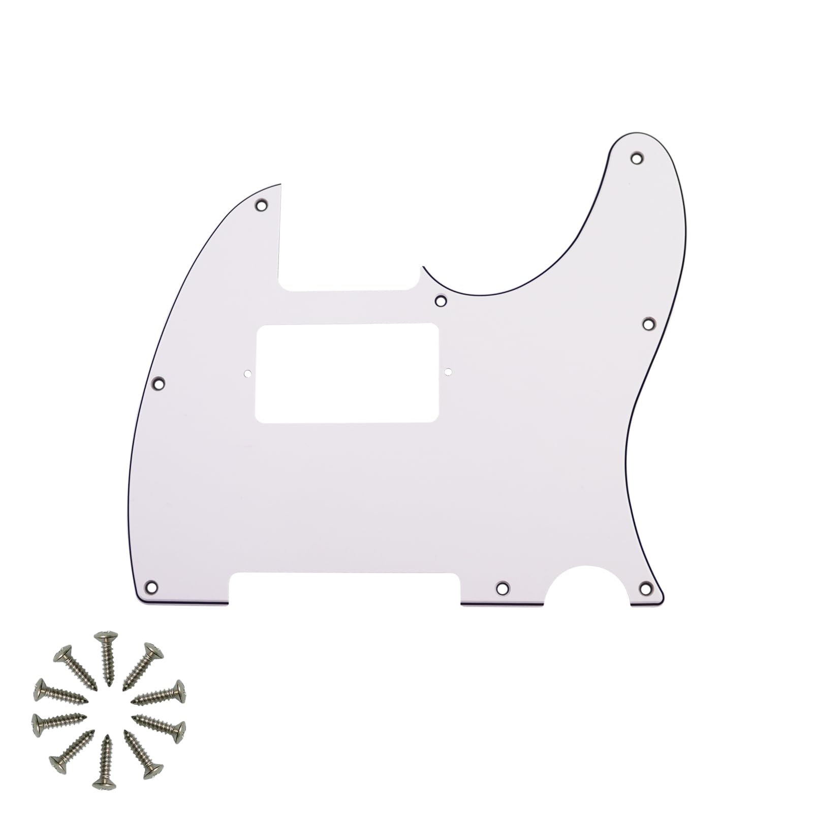 8-Hole HH Tele Pickguard for Fender Telecaster, White 3Ply