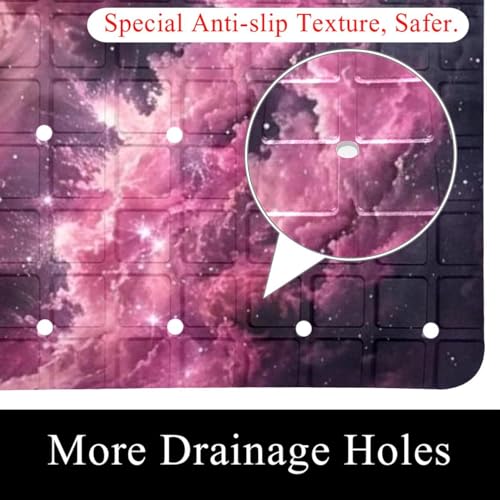 Alfombrilla galaxia de PVC extra larga con ventosas para baño 3