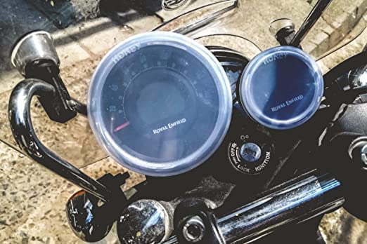 Pure Biking Monsoon Kit Screen Protector Speedometer & AMP Meter Cover/Cap for RE Meteor 350 onWhite