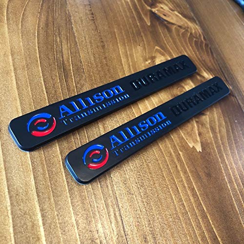 Image of PAIR DURAMAX DIESEL /ALLISON TRANSMISSION EMBLEMS REPLACEMENT FOR SILVERADO /SIERRA 2500 3500 (Blue /Black)
