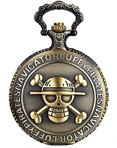 Image of AUGEN Premium Pocket Watch Metal Keychain OnePiece-3 Retro Vintage for Gifting With Key Ring Anti-Rust (Pack Of 1)
