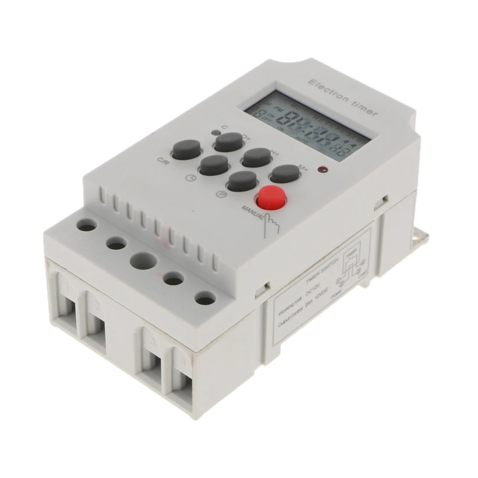 Interruptor Temporizador Mini programable, relé de Tiempo con Pantalla LCD, Carga de relé de Alta Potencia/CC 12 V
