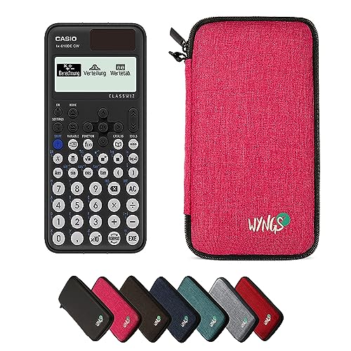 Casio fx-810DE CW including a WYNGS protective case in Pink - Basic Set (German)