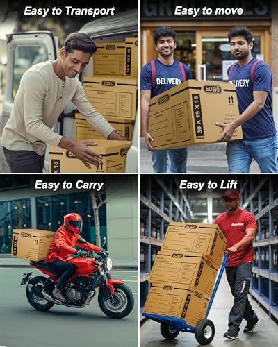 Image of EOSIO 5 Ply Pack 4 Large Size Corrugated Cardboard boxes for Packaging Cartons Cartoon Carton box for Small Business, Packing, Shipping, Moving & Storage,Courier,Transportation,Home Shifting,Parcel