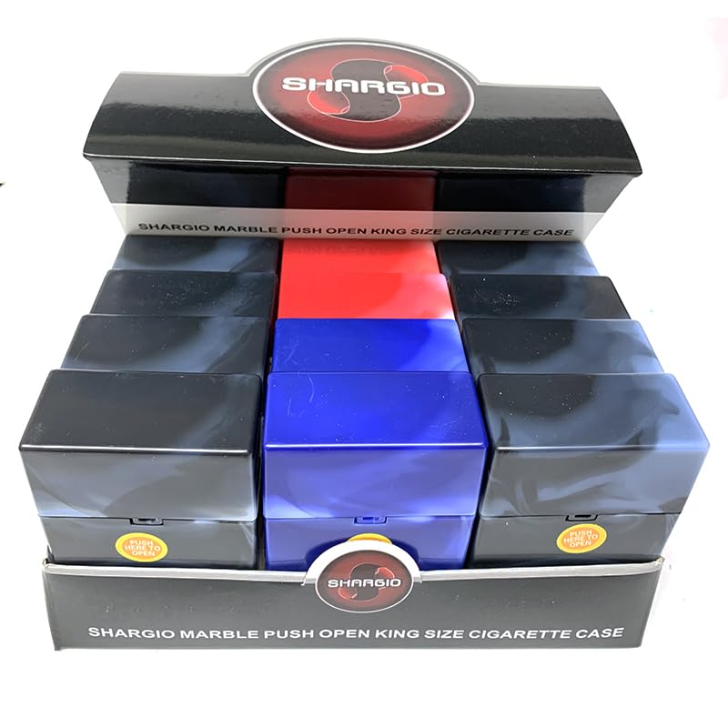 Miniatura 2 de Shargio - Estuche de plástico para cigarrillos tamaño King, cajas de cigarrillos y dispensadores, empujar abierto (paquete de 12)