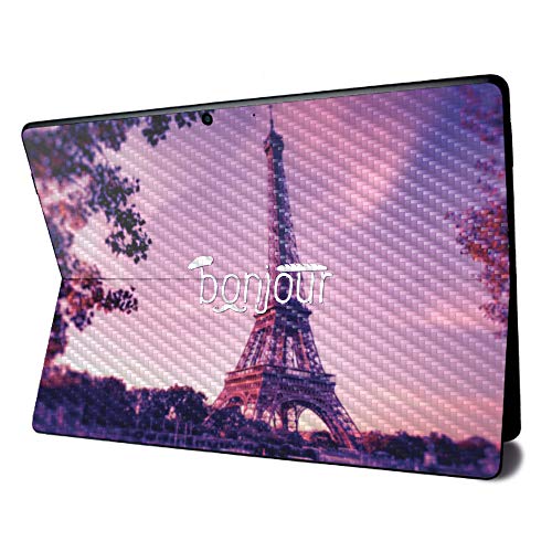 Image of MightySkins Carbon Fiber Skin for Microsoft Surface Pro X - Bonjour | Textured Carbon Fiber Finish | Easy to Apply, Remove, and Change Styles | Made in The USA