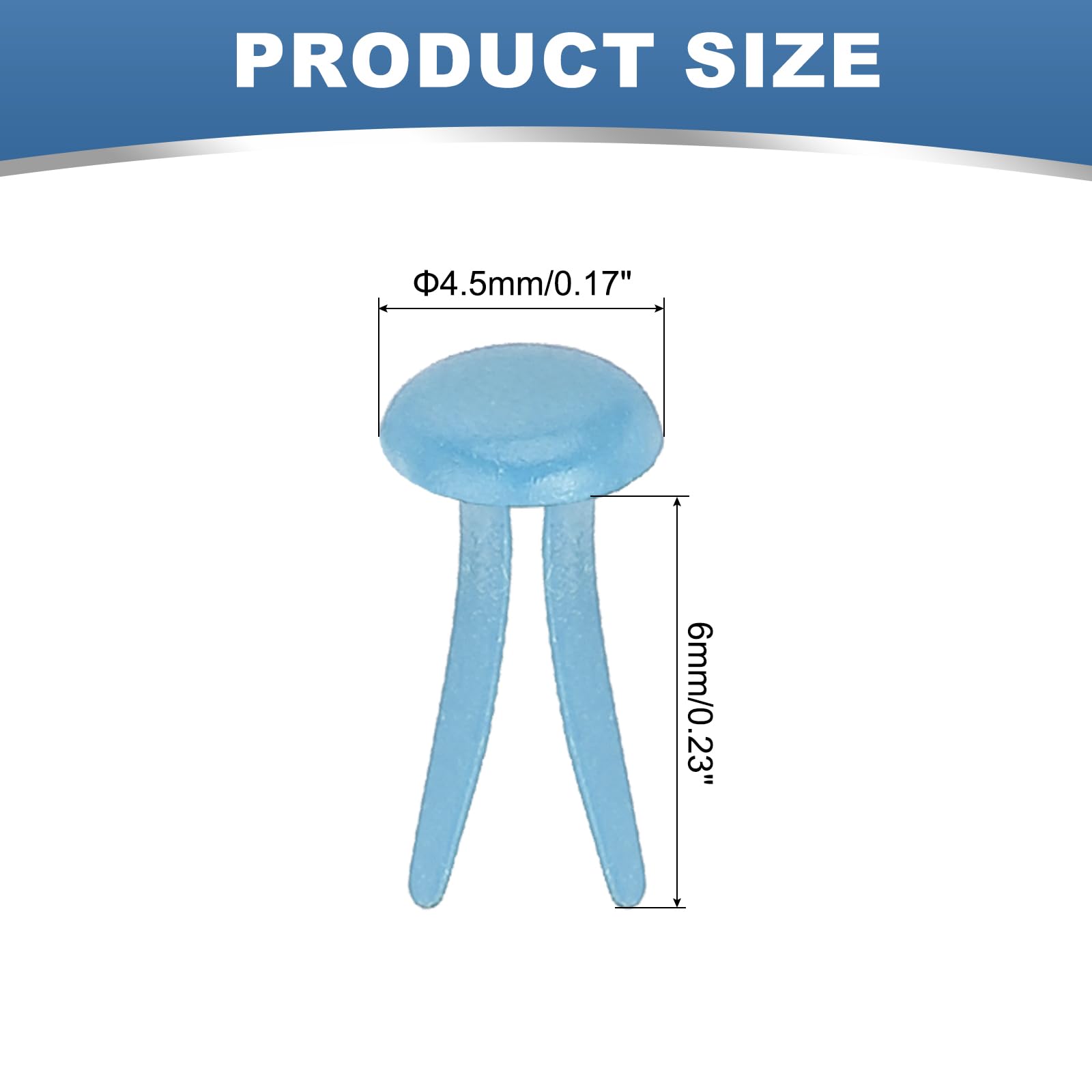 PATIKIL 1000 PCS Paper Brass Fasteners Split Pins Pastel Mini Metal Brads Round Head Plated Fastener for Craft Art Scrapbooking DIY Supplies, Sky Blue,4.5X 8 mm