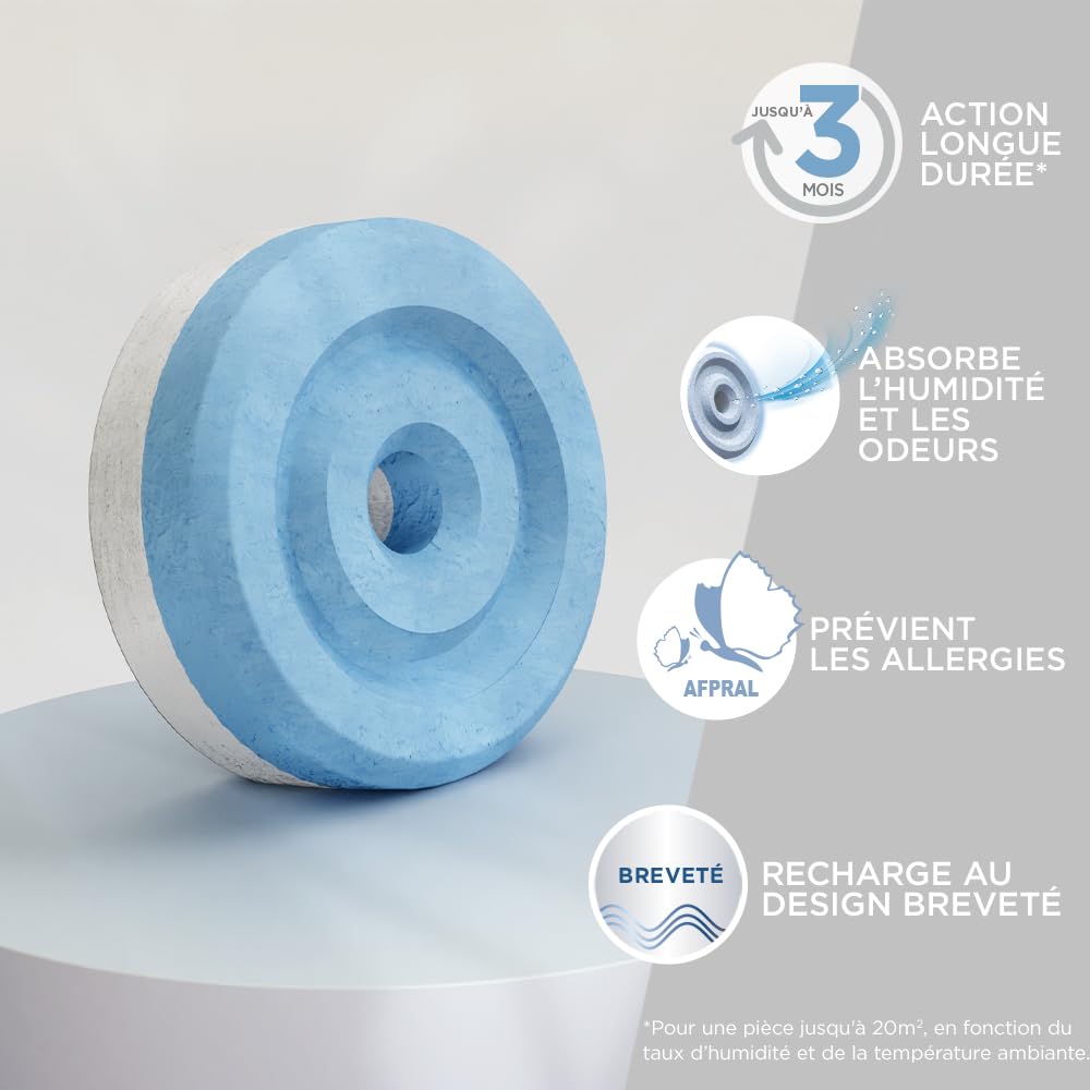Rubson – Lot de 2 absorbeurs d'humidité AERO 360° Pure (2 appareils + 2 recharges) – Assainisseurs et déshumidificateurs d’air pour pièces de 20 m² – Recommandé par l'AFPRAL