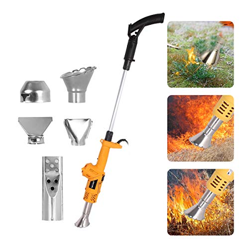 Wodesid Electric Weed Burner 2000W, 5-in-1 Function Lawnmower Weeder, Thermal Weeding Stick, Barbecue Igniter, Up to 1202℉, 1.8M Cable, 5 Nozzles Garden Tools