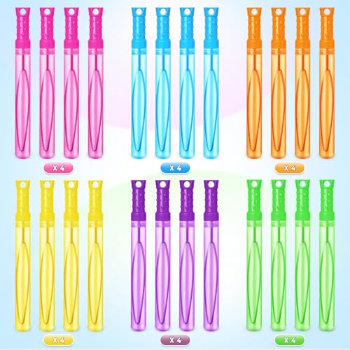 Bubble Wand, 24 Pcs Bubble Wands Bulk in 6 Colors, Bubble Party Favors for Kids, Summer Toys, Indoor Outdoor Activity, Themed Birthday, Wedding, for Girls & Boys - Thumbnail 3