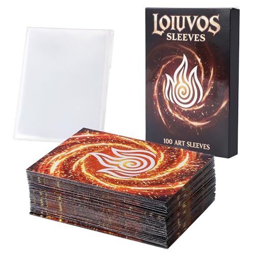 MTG Card Sleeves Fire Style with Extra 100 Perfect Fit Inner Sleeves
