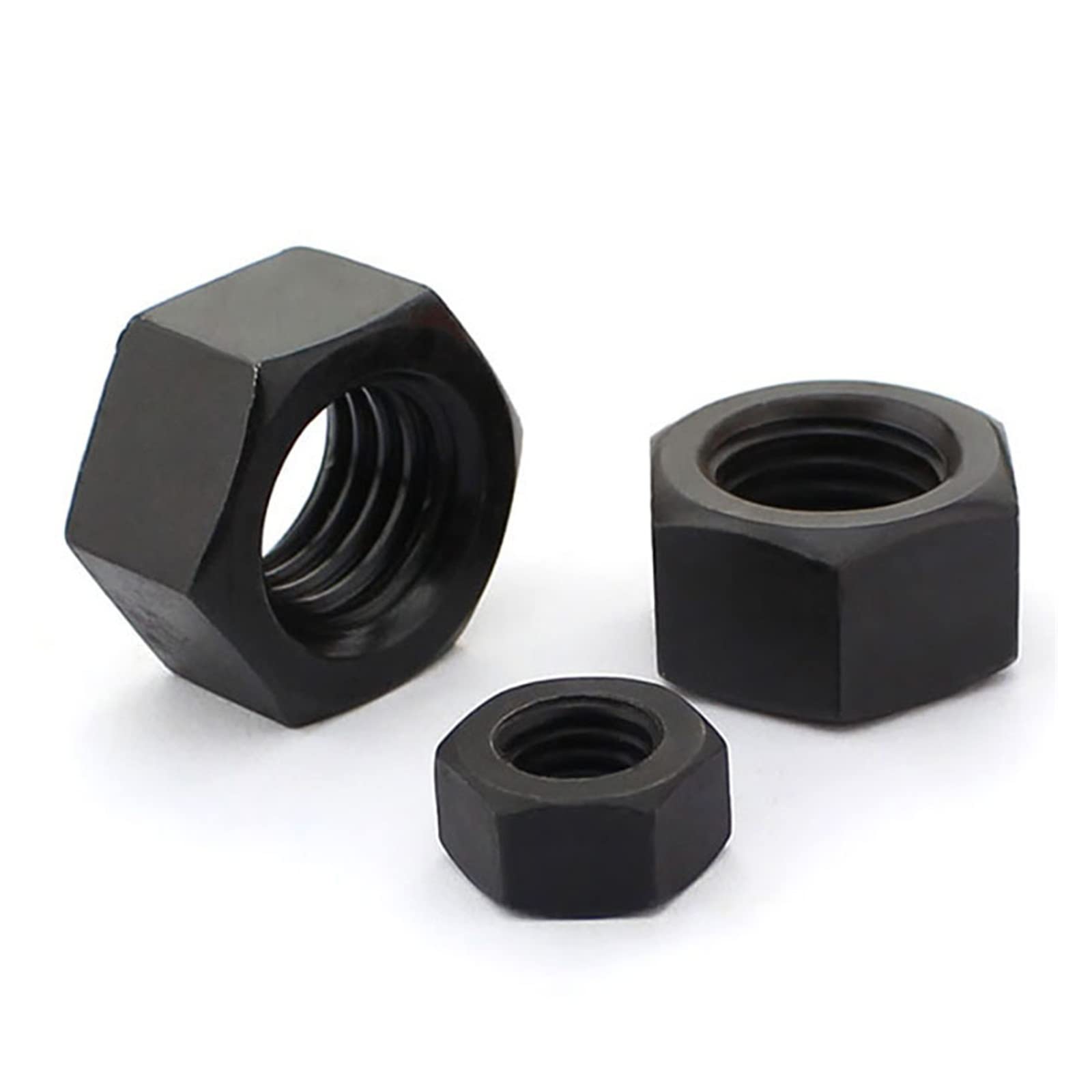 Tuerca de bloqueo hexagonal métrica de acero inoxi 10-100 piezas M2 M2.5 M3 M4 M5 M6 M8 Tuerca hexagonal negra de grado 12.9 Tuerca hexagonal Grado 8 negro Tapa de tornillo de alta resistencia (color: