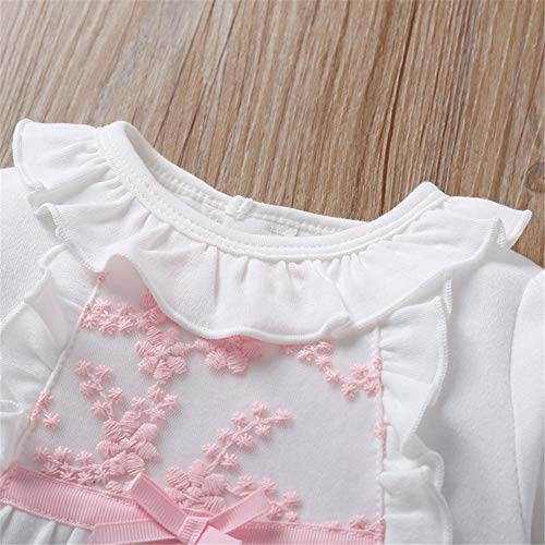Infant Baby Girl Ruffled Cotton Footies Footed Overall Romper with Hat Toddler Baby Footed Jumpsuit4