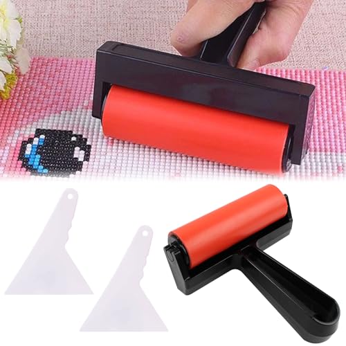 5D Diamond Painting Roller, Mit 2 Diamant-Malerei-Korrektur-Schaber, Diamond Painting Zubehör, Diy Diamond Painting Roller, 5D Diamond Painting Roller Scroll Flattening Tool, für Kinder Erwachsene