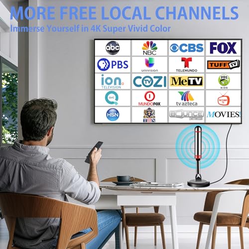 Image of Digital TV Antenna for Smart TV Indoor,HD Antenna for TV Indoor | TV Antennas for Local Channels,Strong Magnetic Base,Long Range Reception,Easy Installation Antennas for TVs