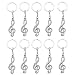 SenseYo 10 Pcs Musical Note Key Chain Metal Music Symbol G-Clef Key Ring Keychain Trinket