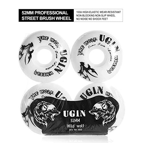LOSENKA 52mm Skateboard Wheels White Wheels -95A with Bearings