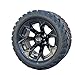 14 Inch Glossy Black Panther Golf Cart Wheels & Tires Set of 4, 23x10-14 All Terrain Tires DOT Certified Golf Car Wheels Compatible with EZGO, Club Car, YMH, 5 or 6