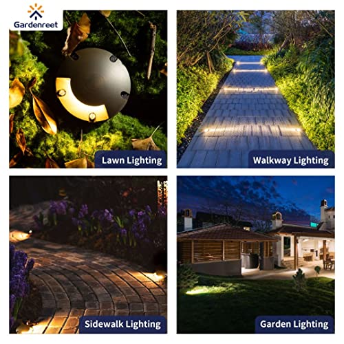 Gardenreet Brass Well Lights Landscape In Ground,12V Led Low Voltage Landscape Lighting Well Lights For Garden, Pathway Without Mr16 Bulb(One-Direction Turret) #TOP4