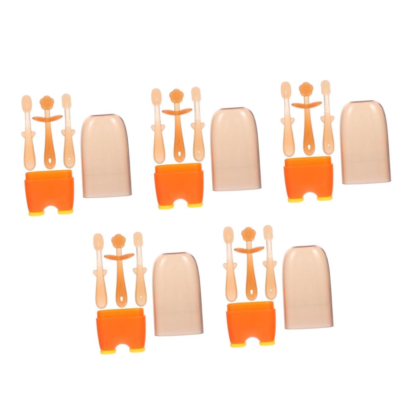 minkissy 5 Set spazzolino da denti per bambini gomma da orale Spazzolino per denti del Spazzolino per pulitore orale per bambini pulisci-lingua