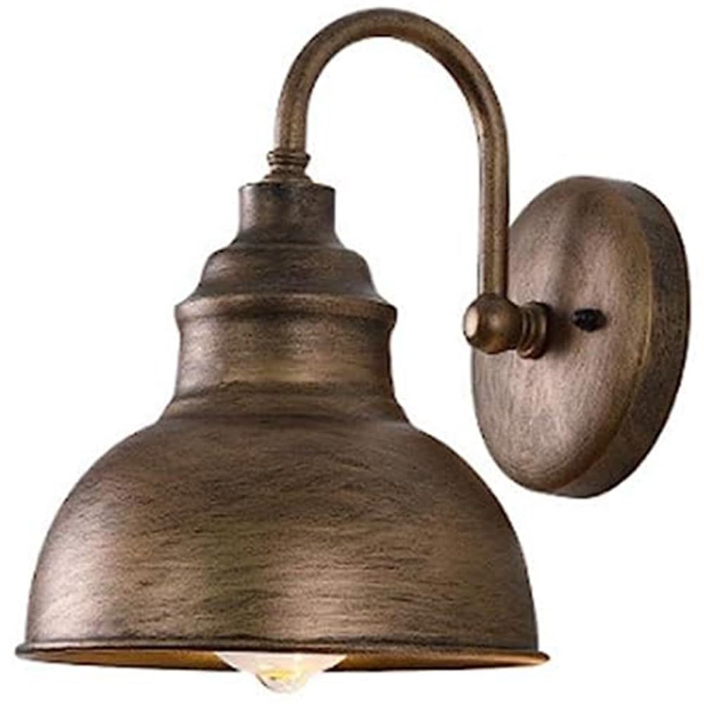 Louttary Vintage Wall Sconce Gooseneck Barn Flat Light Industrial Vintage Farmhouse Wall Sconce Outdoor Waterproof (Bronze)