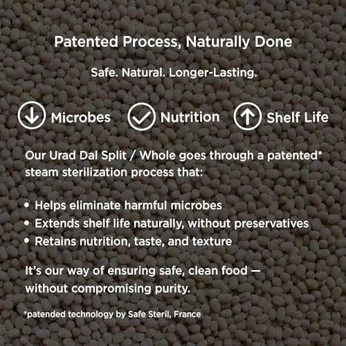Image of Pure & Sure Organic White Urad Dal Split 1KG | 100% Natural | Rich in Protein, Iron & Fiber | No Chemicals & Additives (500g X Pack of 2)