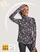 IECCP Women's UPF 50+ Sun Protection Sun Shirts Breathable Stretch Hiking Sweatshirt for Women Long Sleeve 1/4 Zip Running Outdoor Workout Tops (Boho Black,L)