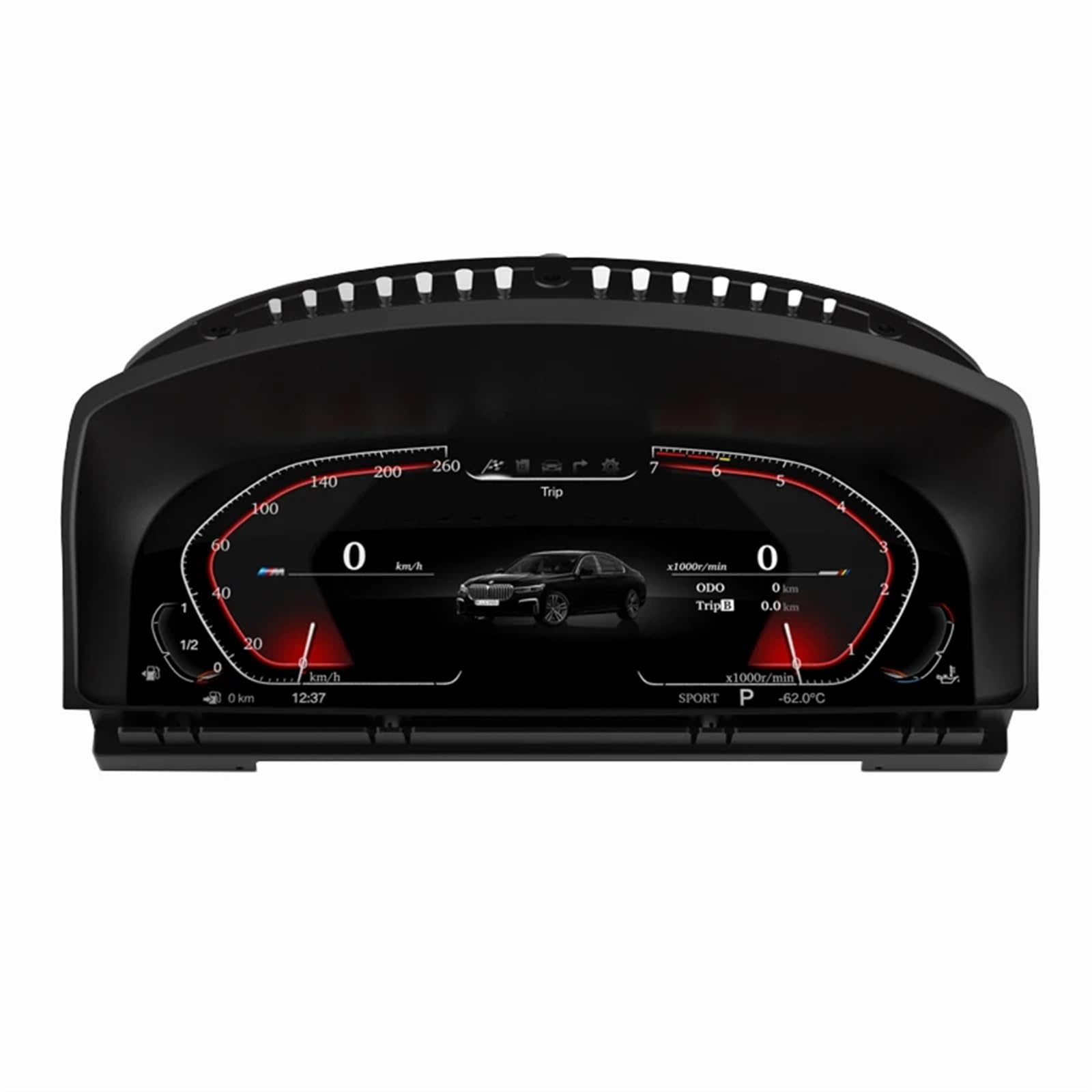 EGUIAS Car Digital Speedometer 12.3''Digital Instrument Cluster Speedometer Fit For BMW 7 Series E65 E66 2002-2008 LCD Dashboard Panel Display Odometer